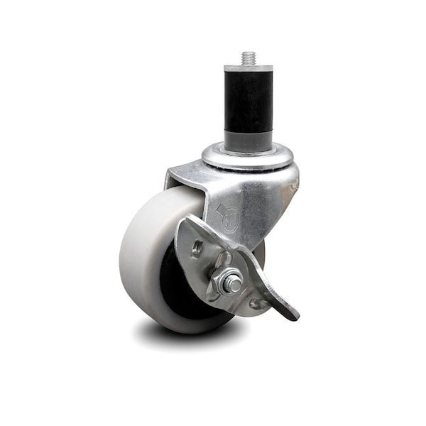 2 Inch Thermoplastic Rubber Wheel 1-5/8 Inch Expanding Stem Caster with Brake